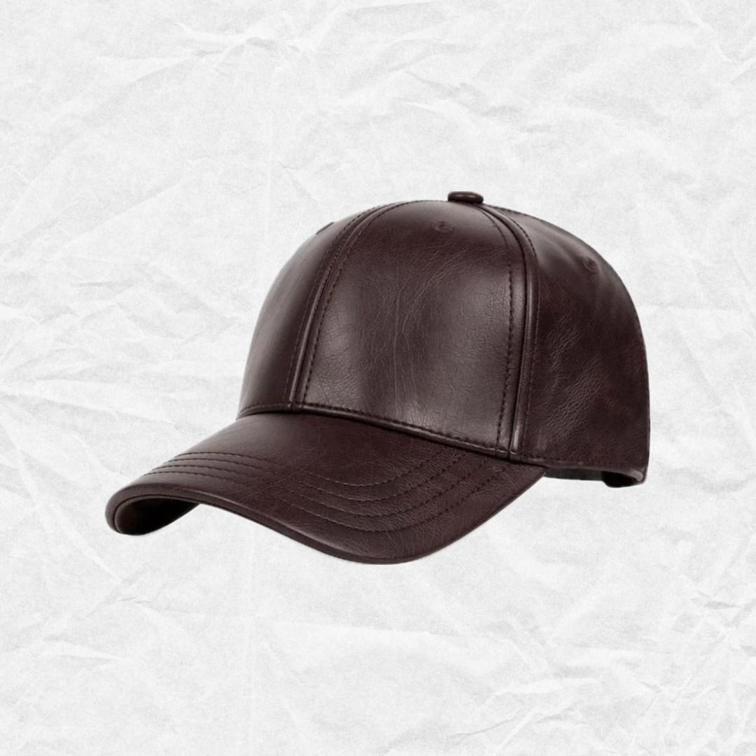 Brown Leather Cap