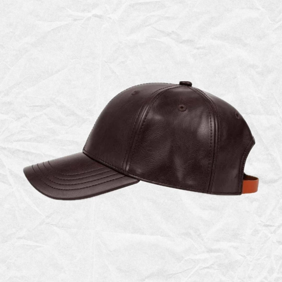 Brown Leather Cap
