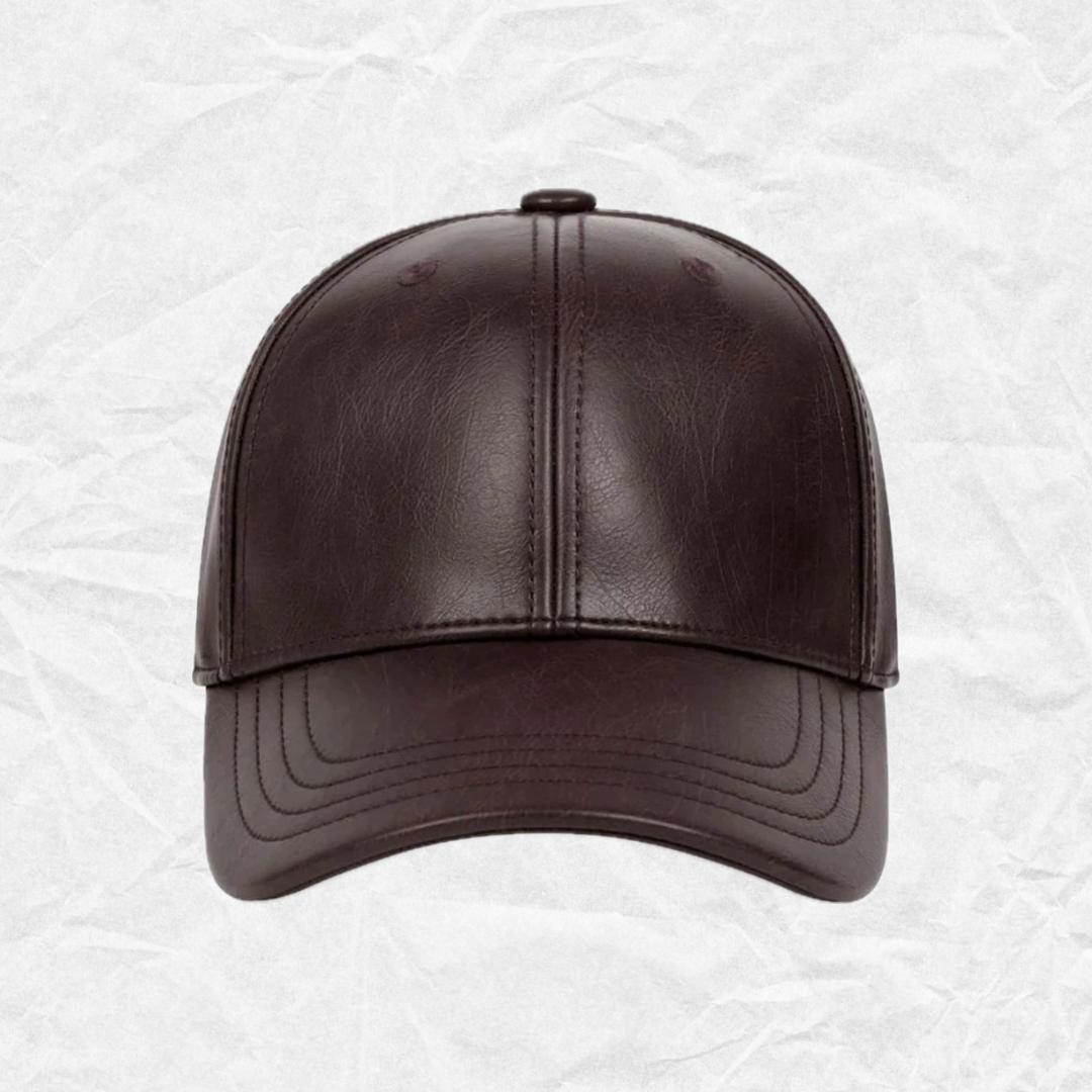 Brown Leather Cap