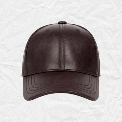 Brown Leather Cap