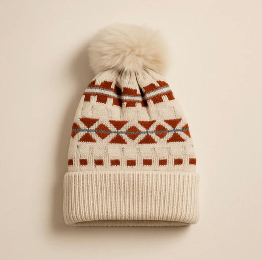 Baby Woolen Cap Pattern Beige - Sunshine