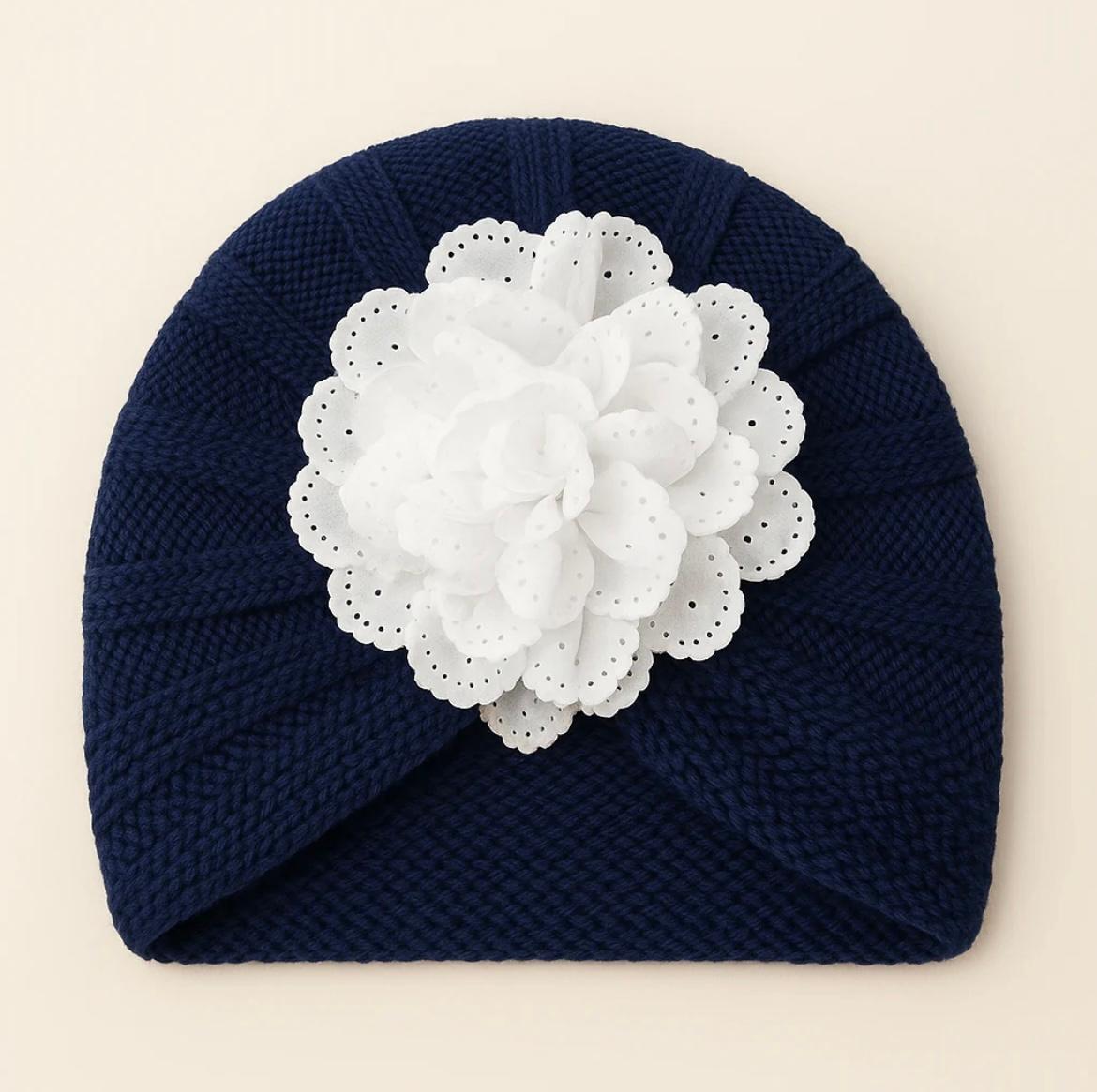 Baby Turban Knitted Woolen Cap Flower