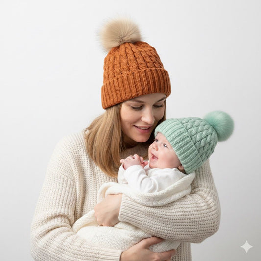 Single Pom Pom Cap set
