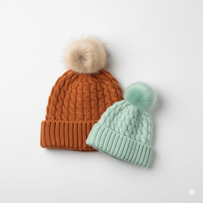 Single Pom Pom Cap set