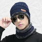 Beanie Cap Neck Warmer Beanie Full Set-2 Piece Black